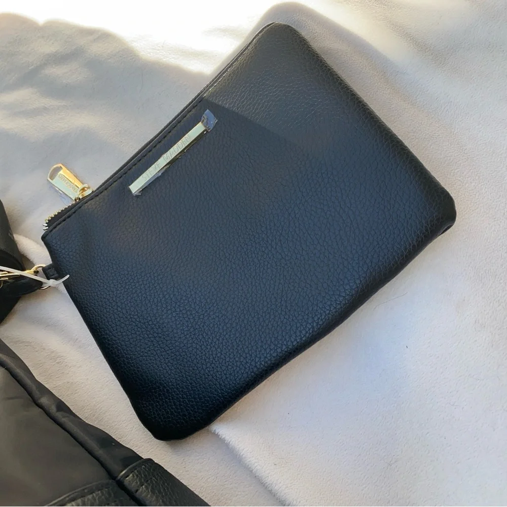 NWT STEVE MADDEN WOMAN BAG LARGE/BIG BLACK WHITE COLOR - Picture 5 of 8